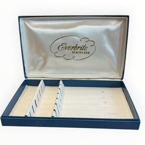Vintage Everbrite Stainless Knife Storage Box Empty Silverware Flatware